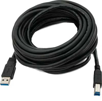 Produktbild von SYSTEM-S USB 3.0 Kabel 8 m Typ B Stecker zu A Stecker in Schwarz