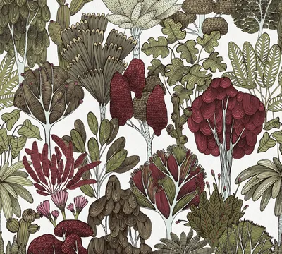 Produktbild von Architects Paper Dschungeltapete Floral Impression tropische Tapete Vliestapete grün gelb weiß rot beige 10,05 m x 0,53 m