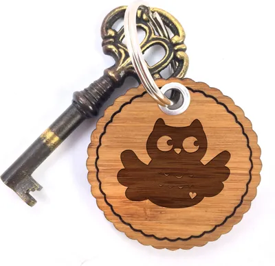 Produktbild von Mr. & Mrs. Panda Anhänger Eule Breitflügel - Geschenk, Schlüsselanhänger Holz, Maus, Holzanhänger, Taschenbaumler, Wald, Taschenanhänger, Eulen, Owl, Kinderzimmer