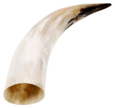 Wandvase aus Rinderhorn, 31 x 7 x 5,5 cm, Vintage-Stil, handgefertigt