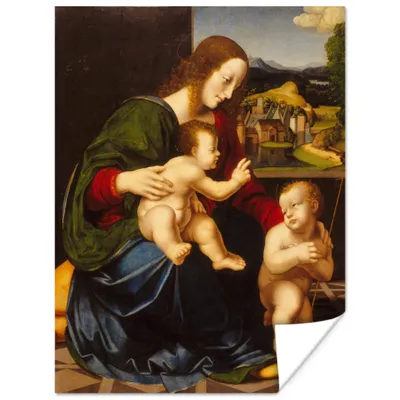 Produktbild von MuchoWow® Poster Johannes der Täufer - Leonardo da Vinci 60x80 cm - Schlafzimmer Dekoration