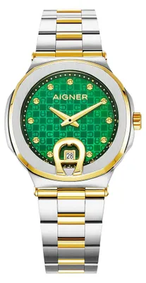 Immagine prodotto di Aigner Taviano 2 AGW.242002 verde madreperla argento oro acciaio inossidabile orologio da donna NUOVO