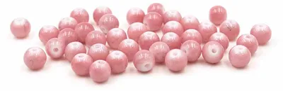Produktbild von Vintageparts Glasperlen marmoriert rosa-grau 6 mm, 40 Stück