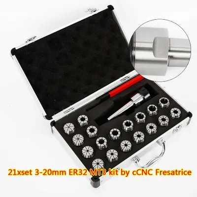 Image de ER32 Jeu de pinces de serrage Jeu de mandrins à pinces de serrage 3-20mm MT3 Mandrins à queue pour fraiseuse CNC Milling Tool Pinces de serrage