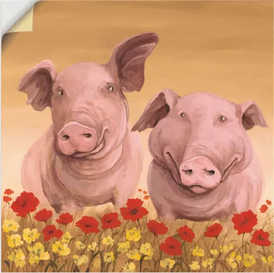 Produktbild von ARTland Wandbild, selbstklebend Schweine Größe: 50x50 cm