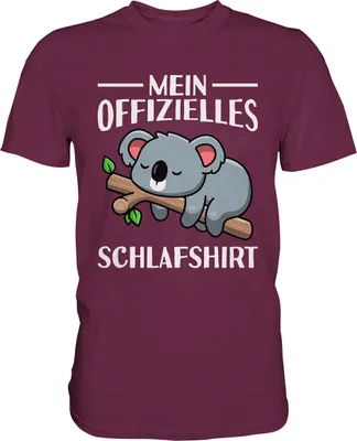 Produktbild von Offizielles Schlafshirt Nachthemd Schlafanzug Pyjama Koala T-Shirt – Burgundy / XL