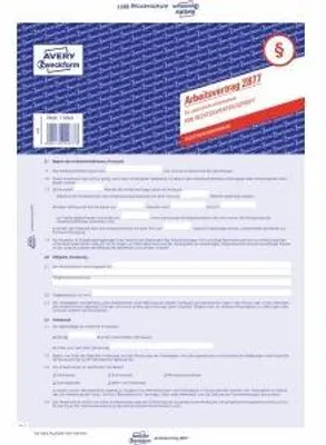 Produktbild von AVERY Zweckform 5 x Arbeitsvertrag A4 für gewerbl. Arbeitnehmer 2-seitig