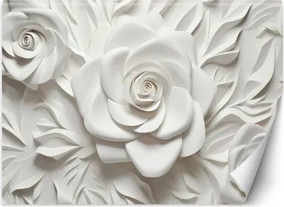 Produktbild von Vlies fototapete Weiße Blumen 3D 250x175 cm Feeby Weiß inkl. Kleber einfache Montage