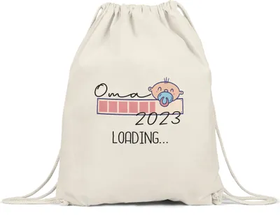 Produktbild von Oma Loading 2023 Tasse  für werdende Omas zur Geburt Enkel Enkelin Ich werde Oma Geschenk Babynews Turnbeutel Gymsack