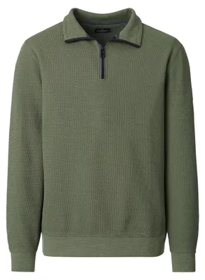 Produktbild von CASAMODA Herren Sweat-Troyer Zipper Regular Baumwollmix Olivgrün 3XL