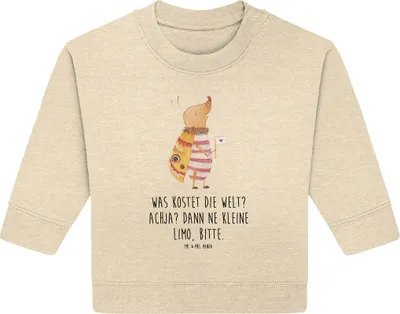 Produktbild von Mr. & Mrs. Panda Organic Baby Pullover Nachtfalter Fähnchen 12. - 18. Monat - Natural Raw - Geschenk, Käfer, Lustige Sprüche, Bullover, Spruch Witzig, Süß, Niedlich