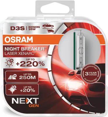 Image de OSRAM XENARC NIGHT BREAKER LASER D3S PK32d-5 35 V/35 W Next Gen (boîte de 2)