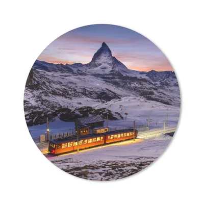Produktbild von MuchoWow® Mauspad Mousepad Gornergratbahn vor dem Matterhorn im Schweizer Kanton Wallis 30x30 cm - Mousepads - Maus Mat - Pad - Mausunterlage - Tischunterlage - Schreibtischmatten