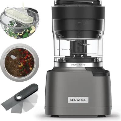 Produktbild von Kenwood Duo Prep 2-in-1 CHP80.000SI Multi-Zerkleinerer & Mahler, Quadblade-Klingen, Hochgeschwindigkeits-Mahlwerk, kompakt, Pulsfunktion, Rutschfest,