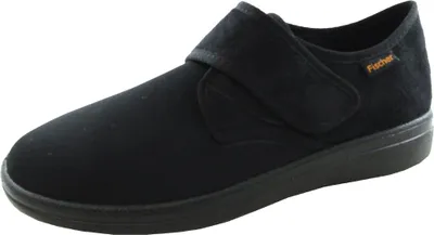 Produktbild von Klett-Hausschuh Fischer Markenschuhe 0551 Schwarz Klettverschluss Weite L, Größe:EUR 44