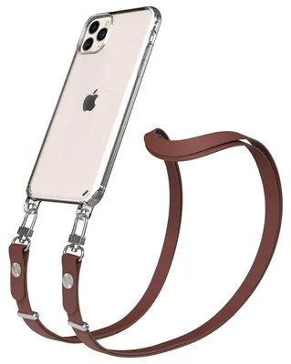 Produktbild von EAZY CASE Handykette magnetisch mit Handyhülle für Apple iPhone 11 Pro Max, Crossbody Handyband 1-1,90m verstellbar mit 2 Ösen in Braun