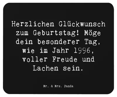 Produktbild von Mr. & Mrs. Panda Mauspad Spruch 1996 Geburtstag Freude - Schwarz - Geschenk, Geburtsjahr, Lachen, pc, Mouse Pad, laptop mousepad, Alter, Liebe, Geschenke für