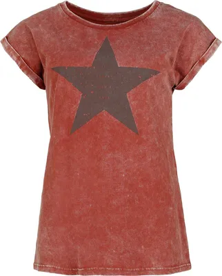 Produktbild von RED by EMP Damen rotes T-Shirt mit kurzen Ärmeln und Sternenprint S