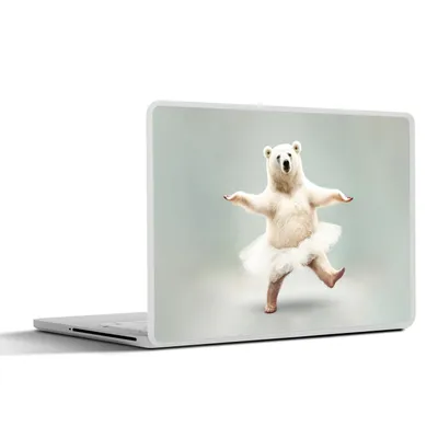 Produktbild von MuchoWow® Laptop Aufkleber Sticker Cover Eisbär - Tutu - Weiß - Porträt - Tiere - Kinder 30x21 cm - Sticker für Laptop - Selbstklebend