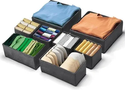 Produktbild von Famanu Kleiderschrankorganizer 8-teilig - Faltbare Aufbewahrungslösungen