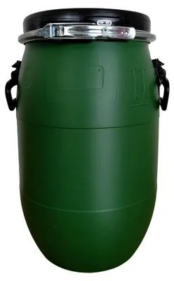 Produktbild von 30 Liter Weithalsfass mit Deckel und Spannring, grün