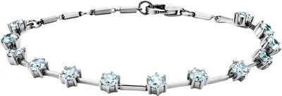 Produktbild von Julie Julsen Armband 925 Silber rhodiniert Zirkonia hellblau
