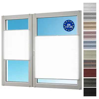 Produktbild von Sunlusso Plissee Klemmfix ohne Bohren – Faltrollo blickdicht & lichtdurchlässig, Sichtschutz für Fenster – 85 x 140 cm, Weiß Crash