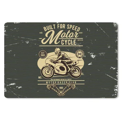 Produktbild von MuchoWow® Schreibtischunterlage Motorrad - Retro - Briefe 60x40 cm - XXL Mauspad - Großes Mauspad