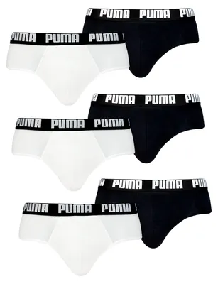 Produktbild von PUMA Herren Slips aus Baumwollmischgewebe mit elastischem Webgummibund und Logo 6er Pack