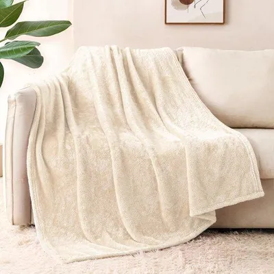 Produktbild von Ibenzoa® Fleecedecke – superweich &  130 x 170 cm, Beige, samtartige Oberfläche für Wohnzimmer & Schlafzimmer