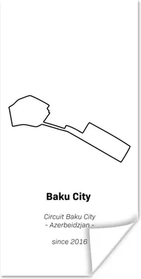 Produktbild von MuchoWow® Poster Formel 1 - Baku - Rennstrecke 60x120 cm - Wandschmuck