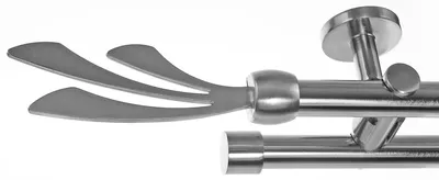 Produktbild von Edelstahl Look Gardinenstange Ø 20mm Deckenträger 2-läufig zweiläufig Deckenbefestigung Schweif D41 E84E30 RR
