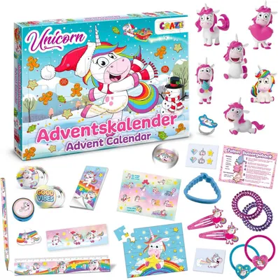 Produktbild von Einhorn-Adventskalender für Kinder – Spielzeug – Weihnachtskalender für Mädchen – Mit Einhorn-Spielzeug und Zubehör
