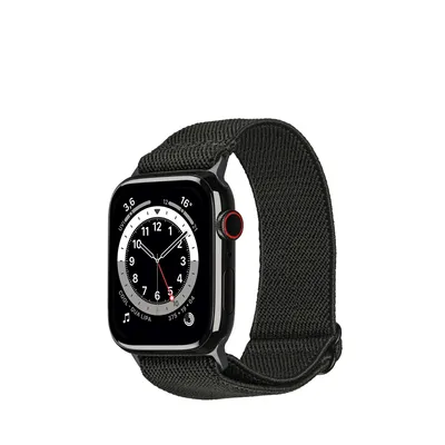 Produktbild von ARTWIZZ WatchBand Flex für Apple Watch Series 9-7 (41mm), 6-4 & SE (40mm), 3-1 (38mm) - Textil Uhrenarmband - Space-Grau