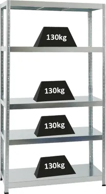Produktbild von Schwerlastregal Steel Eagle  | HxBxT 180x100x40 cm |  Fachlast 130kg | Verzinkt