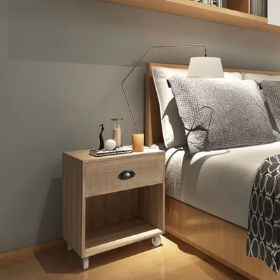 Image de VidaXL Nachttisch Massivholz braun
