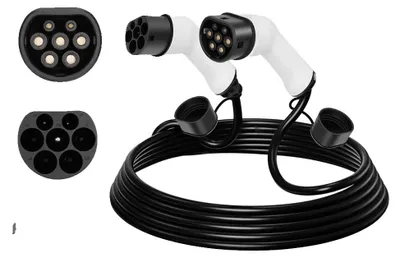 Imagen del producto de Cable de carga para vehículos eléctricos, conector tipo 2, longitud de 3 metros, 22 kW