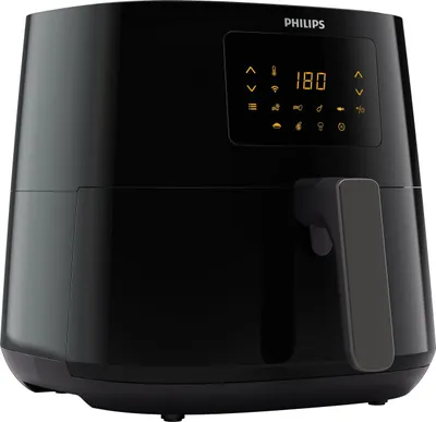 Produktbild von Philips Airfryer Essential, Heißluftfriteuse, App-Steuerung, 1.2 kg, Touchscreen, Schwarz (HD9280/90)