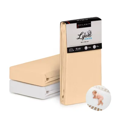 Produktbild von Baumwollspannbettlaken Lyon Junior, 60x120, beige
