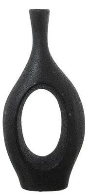 Bodenvaas, Keramik, Schwarz, 33 x 15 x 6 cm