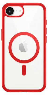 Immagine prodotto di Custodia Zanaé per iPhone 16e, compatibile con MagSafe, con bordi flessibili e protezione rialzata per la fotocamera, colore rosso
