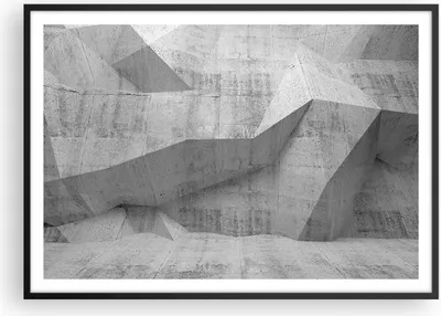 Produktbild von Gerahmtes Poster - Schwarzer Rahmen - Beton Wand Grau - 100x70 cm - Wand Bild - Wanddeko - Wandbilder - Kunstposter - Wandposter - Bilderrahmen - Bilder - Kunstdruck - Wandbild - P2BAA100x70-4183