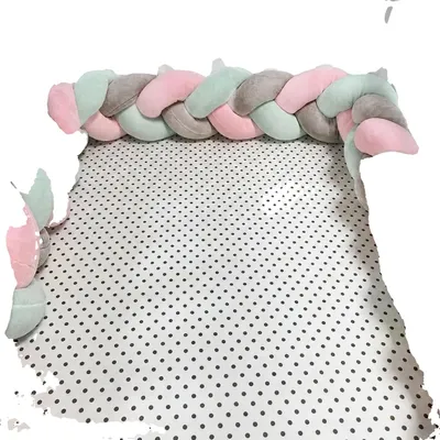 Imagen del producto de Protector para cuna, tejido suave, diseño trenzado, modelo NE16, 1,5 metros
