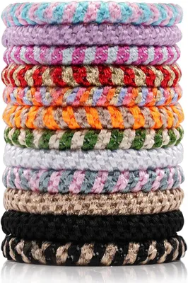 Produktbild von 12 Haargummis für Damen und Mädchen, elastische Zopfgummis für Pferdeschwänze