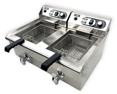 Produktbild von HCB Doppel-Fritteuse - 2 x 14 Liter - 2 x 230V - Edelstahl - 7612