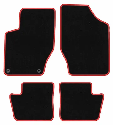 Immagine prodotto di Tappetini in moquette per Citroen DS4 2011-2015 (hatchback) – set 4 pezzi, nero/rosso, su misura – Wielganizator CARLUX