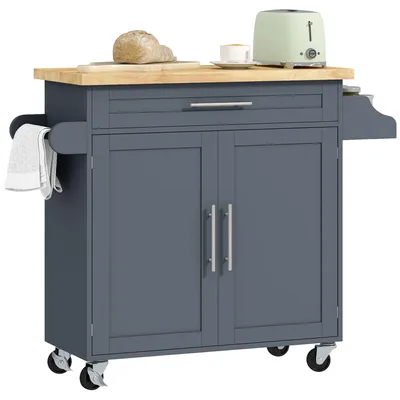 Immagine prodotto di Carrello da Cucina con Cassetto, Portaspezie e Armadietto 109x40x89 cm Grigio e Color Legno