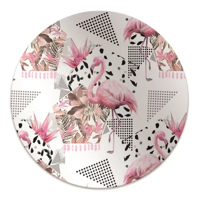 Produktbild von Rundmatte - Stuhlunterlage Bürostuhlunterlage - Rund Ø 100 cm - Bodenmatte - Fußmatte - Flamingos