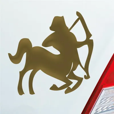 Produktbild von Auto Aufkleber Sternzeichen Schütze PKW Car KFZ Roller 10x10 cm Gold Sticker Heckscheibenaufkleber