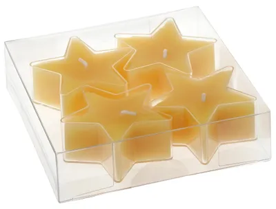 Produktbild von 100% Bienenwachs Teelichte "Stern" 4er-Pack